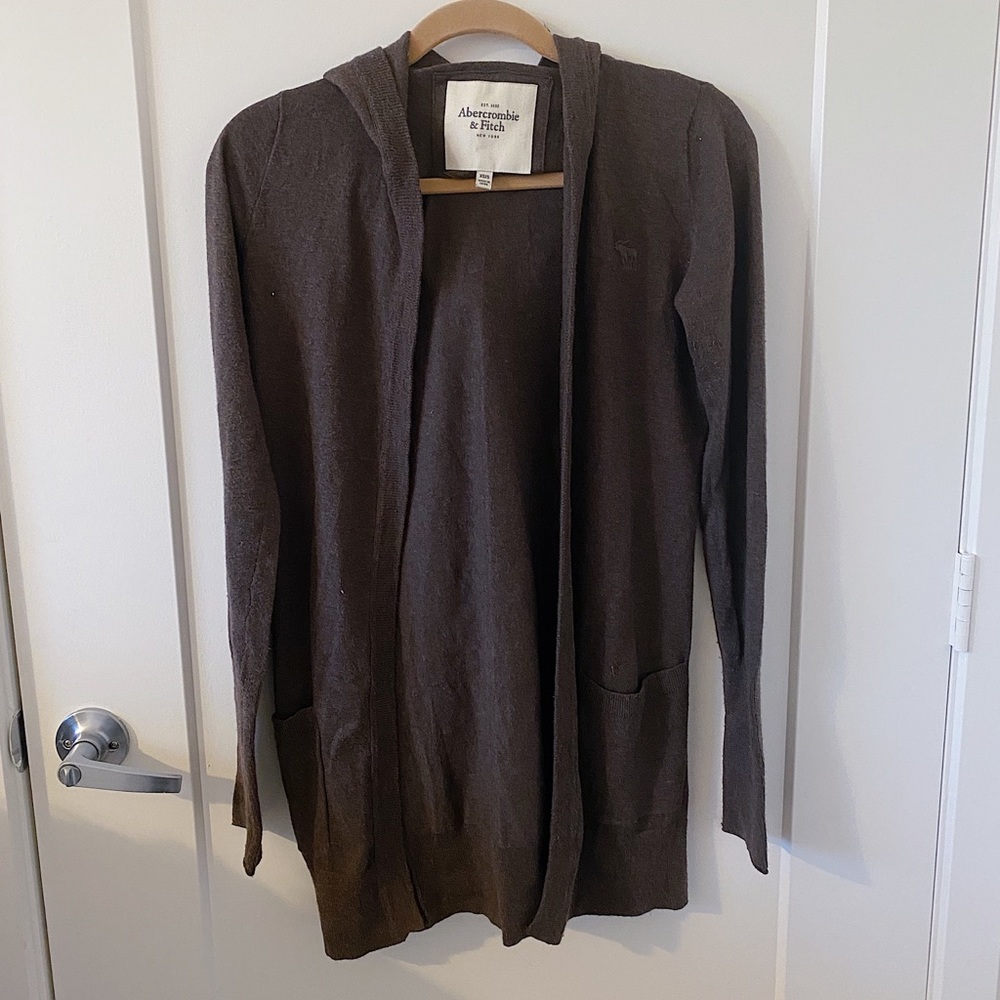 abercrombie & fitch hooded cardigan 🤎